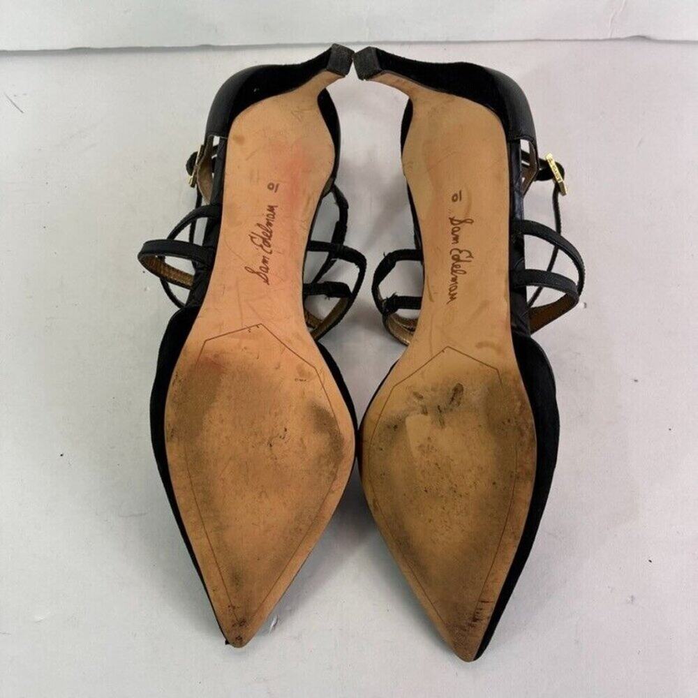 Sam Edelman Pump Women 10M Black Suede Orelon D'Orsay Pointed Toe Stiletto Heel - Picture 10 of 16